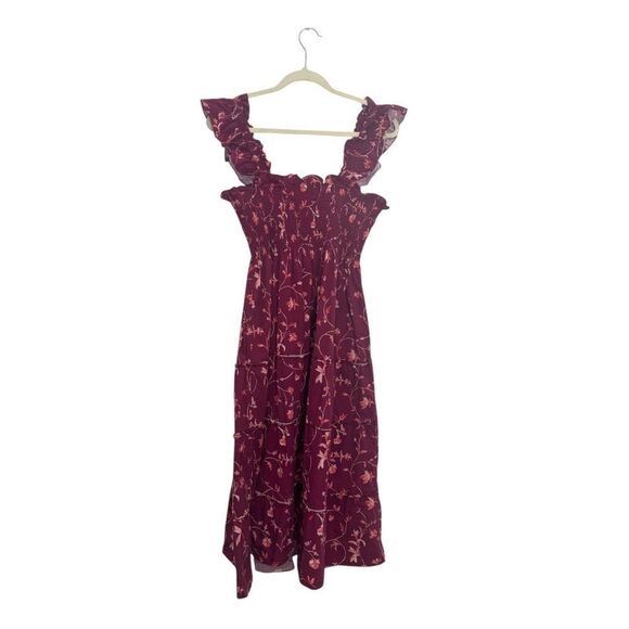 Hill House The Ellie Nap Dress in Burgundy Botanical - Picture 13 of 14
